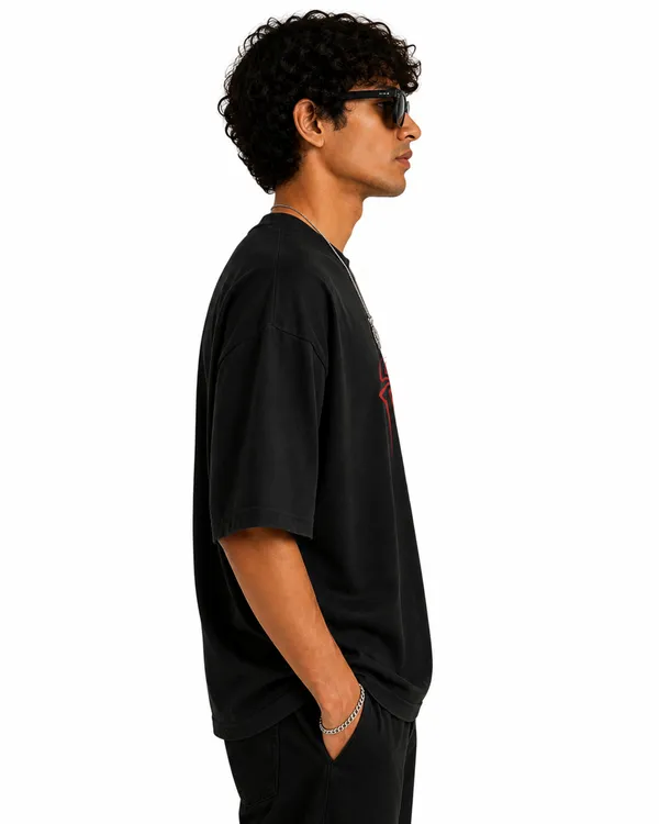 Elevate_Outfit_Men's_Oversized_T-Shirt_100%_Super_Combed_Cotton_|_Round_Neck_Spider_Graphic_Print_Front_&_Back_|_Casual_&_College_Wear
