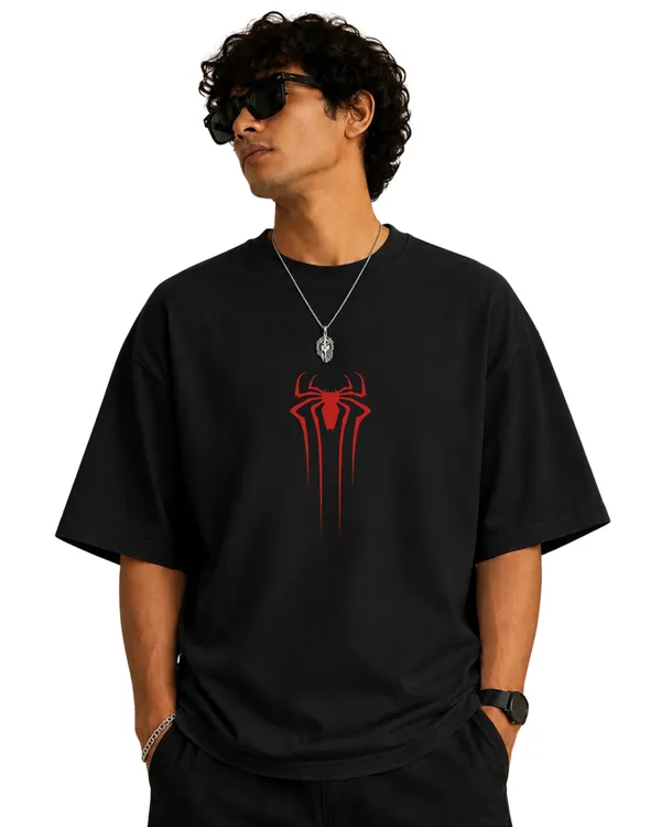 Elevate_Outfit_Men's_Oversized_T-Shirt_100%_Super_Combed_Cotton_|_Round_Neck_Spider_Graphic_Print_Front_&_Back_|_Casual_&_College_Wear