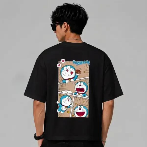 ELEVATE_OUTFIT_Doremon_Oversized_Black_T-Shirt_for_Men_|_100%_Cotton_Round_Neck_Graphic_Print_T-Shirt