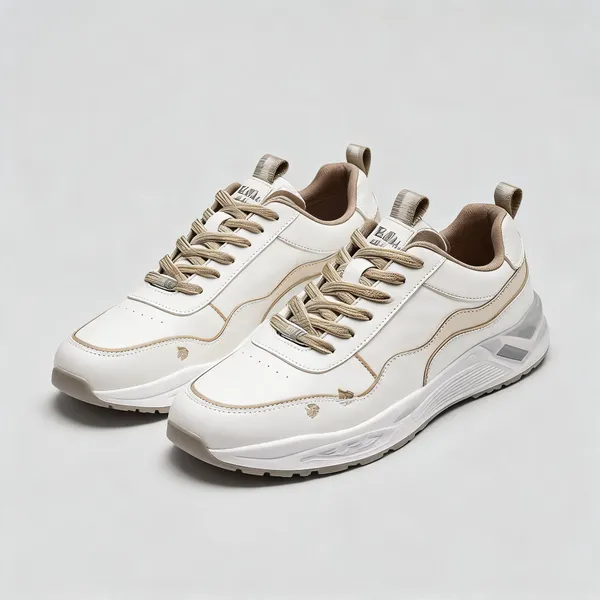 White_Raxine_Panelled_Lace-Up_Sneakers_For_Women