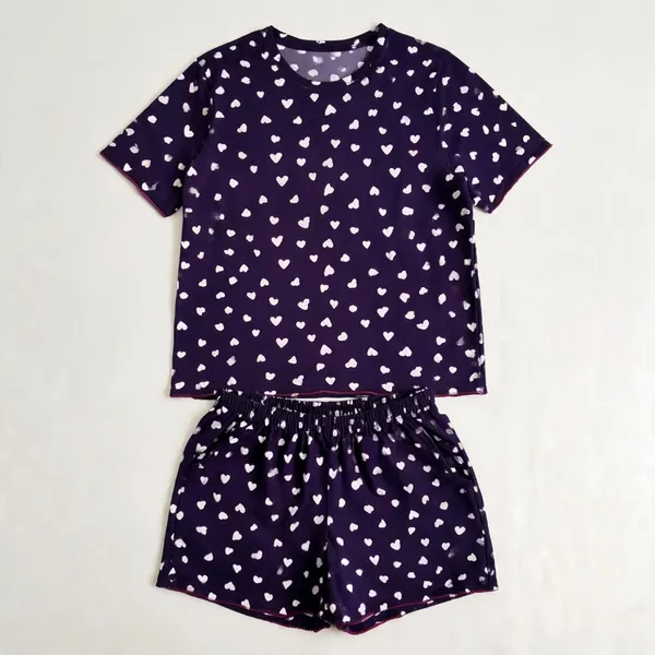 Purple_Cotton_Printed_Short_Sleeve_Night_Suit_Set_For_Women