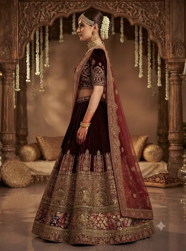 Maroon_Embroidered_Bridal_Lehenga_For_Women