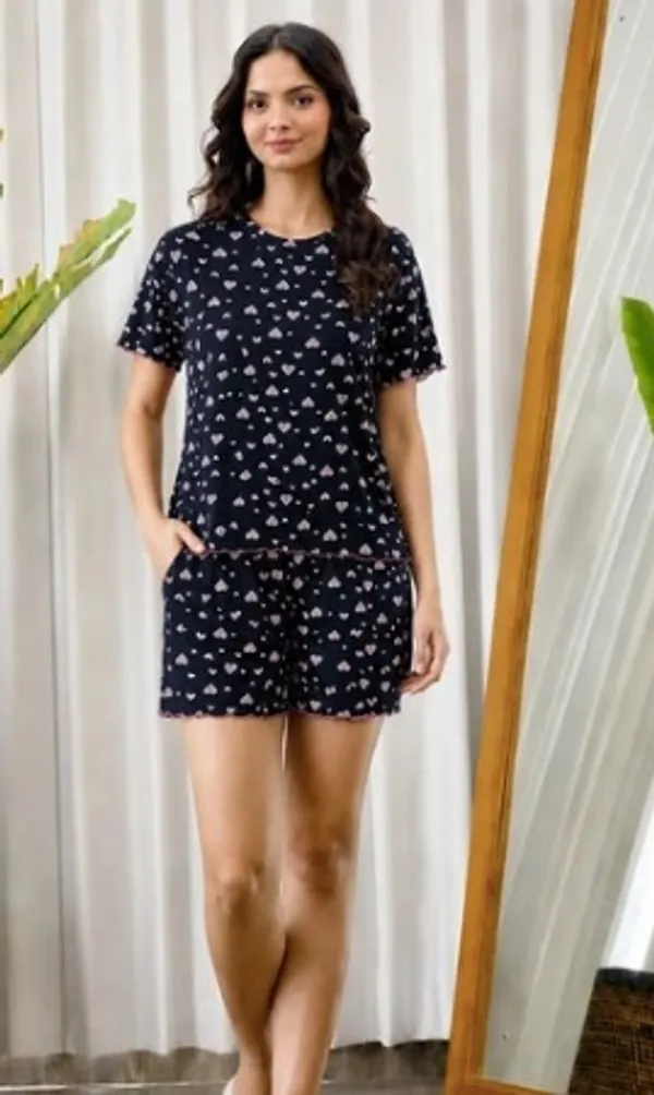 Navy_Printed_Short_Sleeve_Sleepwear_Set_for_Women