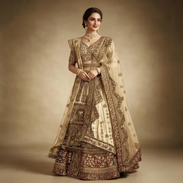 Golden_Georgette_Embroidered_Lehenga_Choli_Set_For_Women