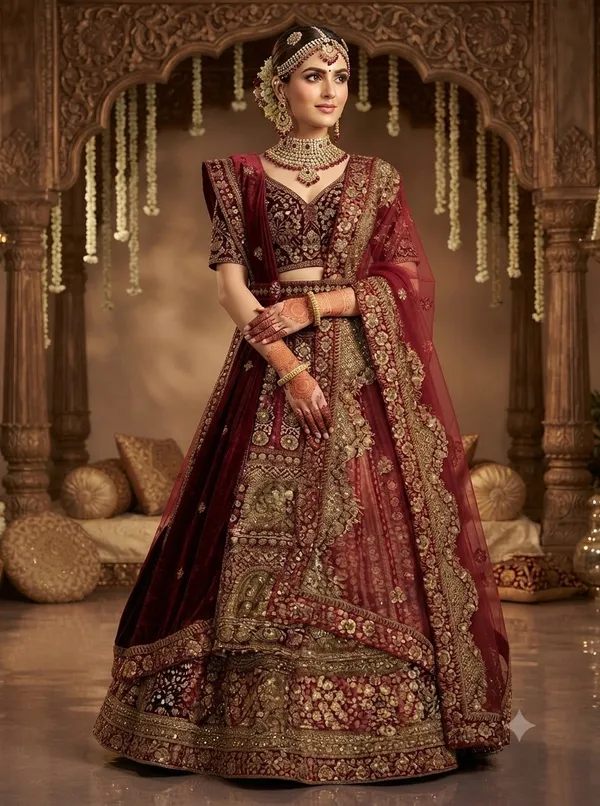 Maroon_Embroidered_Bridal_Lehenga_Set_for_Women