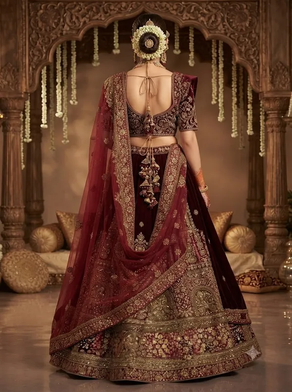 Maroon_Embroidered_Bridal_Lehenga_For_Women