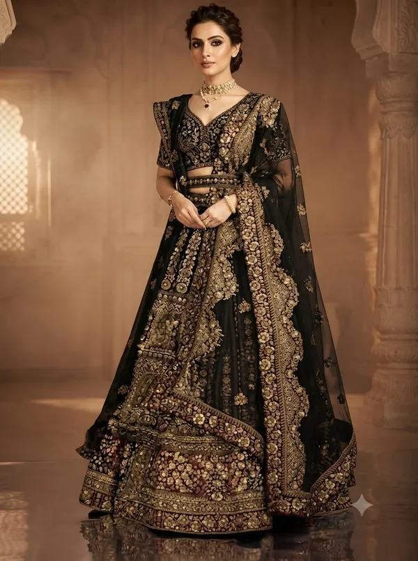 Black_Embroidered_Lehenga_Choli_Set_for_Women
