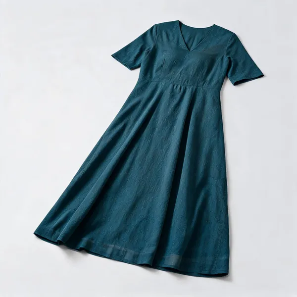 Teal_Fit_And_Flare_Dress_For_Women
