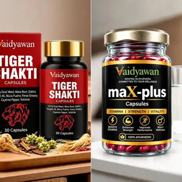 Vaidyawan_Tiger_Shakti_Ginseng_Maca_Root_Stamina_Capsules_&_Vaidyawan_Max-Plus_Ashwagandha_Safed_Musli_Ayurvedic_Capsules_(Combo_of_2)