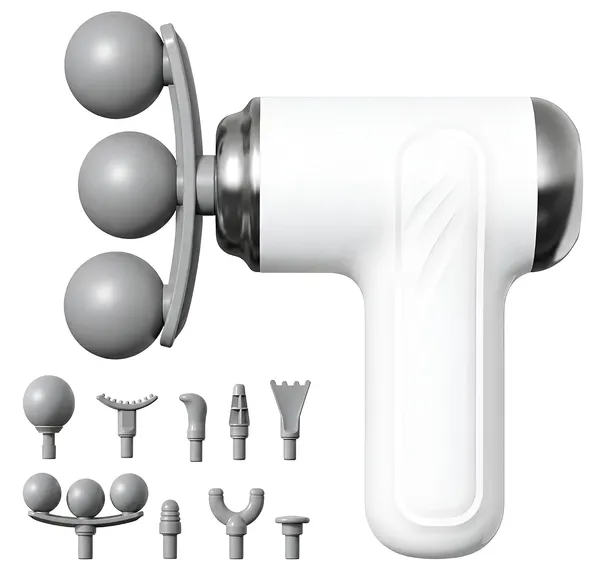 White_Handheld_Massage_Gun_With_10_Massage_Heads