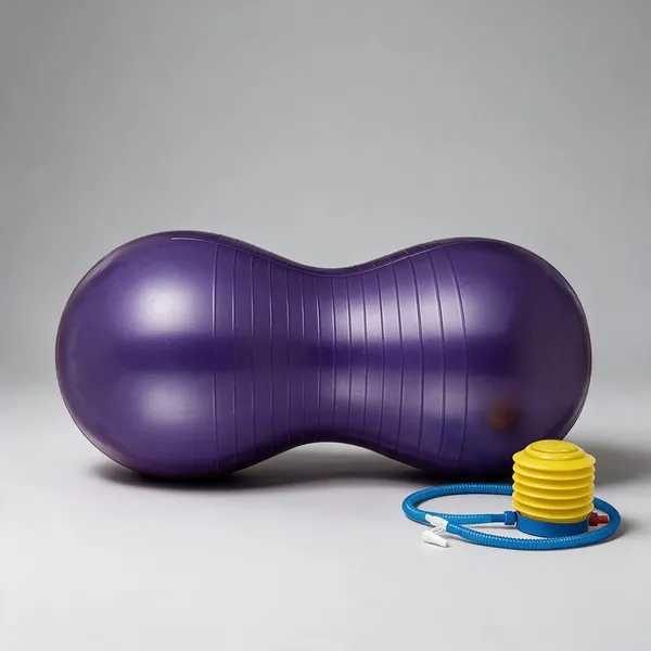 Purple_Peanut_Shaped_Inflatable_Exercise_Ball_With_Pump