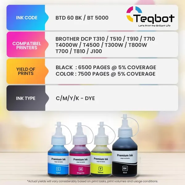 Teqbot_Brother_Printer_Ink_Refill_Set_Black_Pack_Of_4