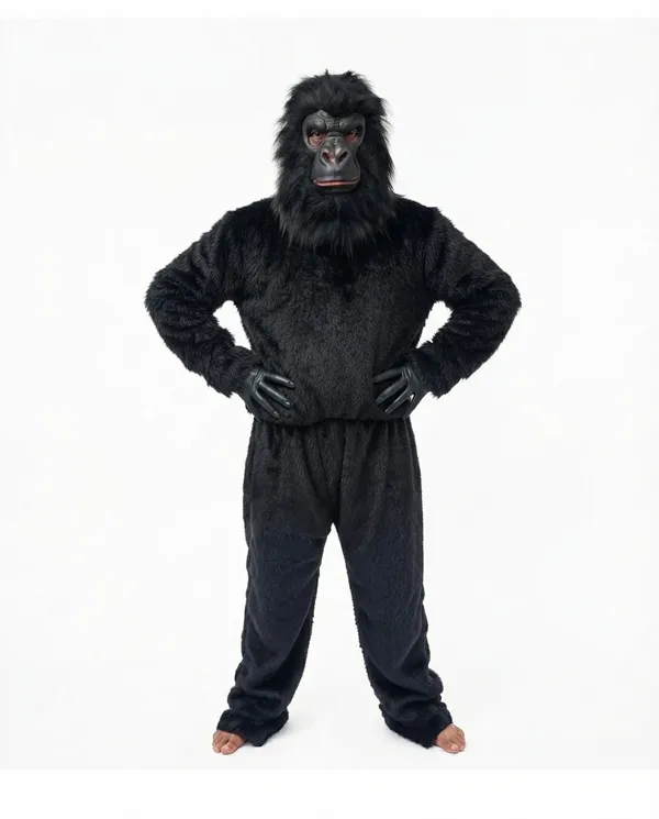 Black_Nylex_Closed_Mouth_Gorilla_Mascot_Costume_For_Events_And_Promotions