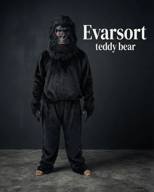 Black_Nylex_Closed_Mouth_Gorilla_Mascot_Costume_For_Events_And_Promotions