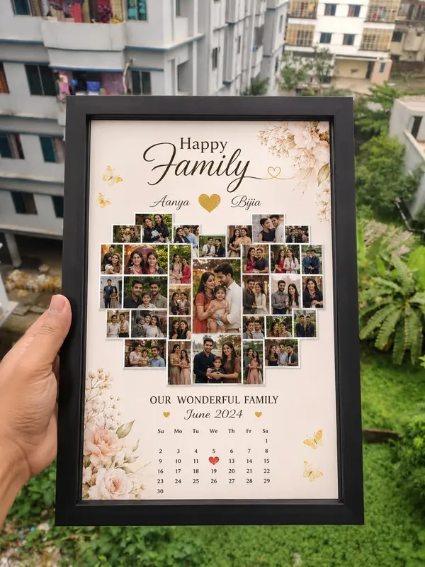 Black_Floral_Family_Photo_Collage_Calendar_Frame