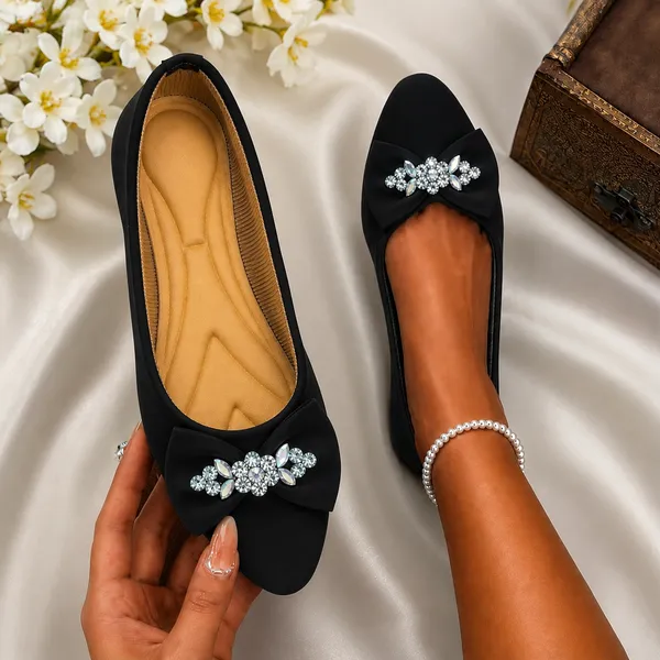 Black_Bow_Embellished_Slip-On_Flats_for_Women