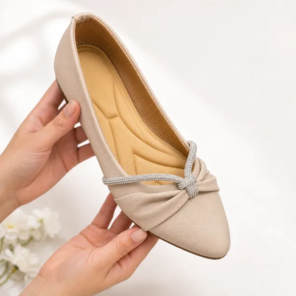 Beige_Textile_Pointed_Flats_for_Women