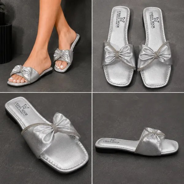 Silver_Synthetic_Flat_Bow_Sandals_for_Women