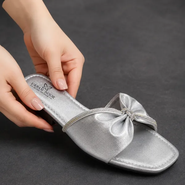 Silver_Synthetic_Flat_Bow_Sandals_for_Women