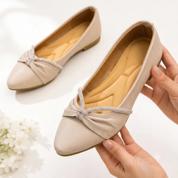 Beige_Textile_Pointed_Flats_for_Women