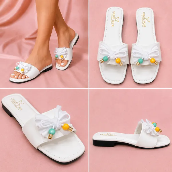 White_Synthetic_Flat_Sandals_for_Women