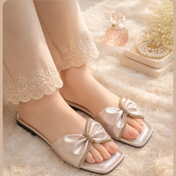 Beige_Satin_Bow_Flat_Slippers_for_Women