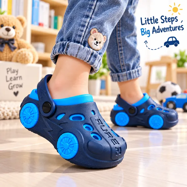 Navy_Blue_Casual_Clogs_With_Wheel_Design_for_Kids