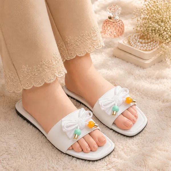 White_Synthetic_Flat_Sandals_for_Women