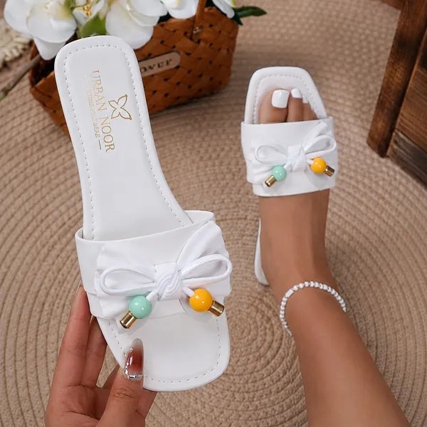 White_Synthetic_Flat_Sandals_for_Women
