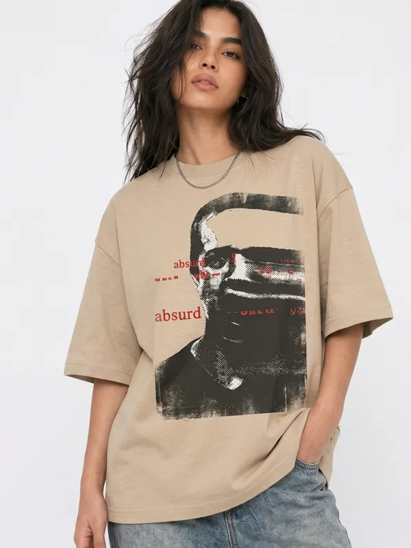 Glitch_Portrait_Tee_Beige
