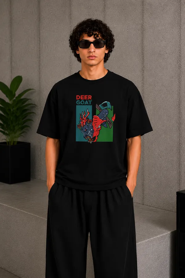Deer_Goat_Tee_Black