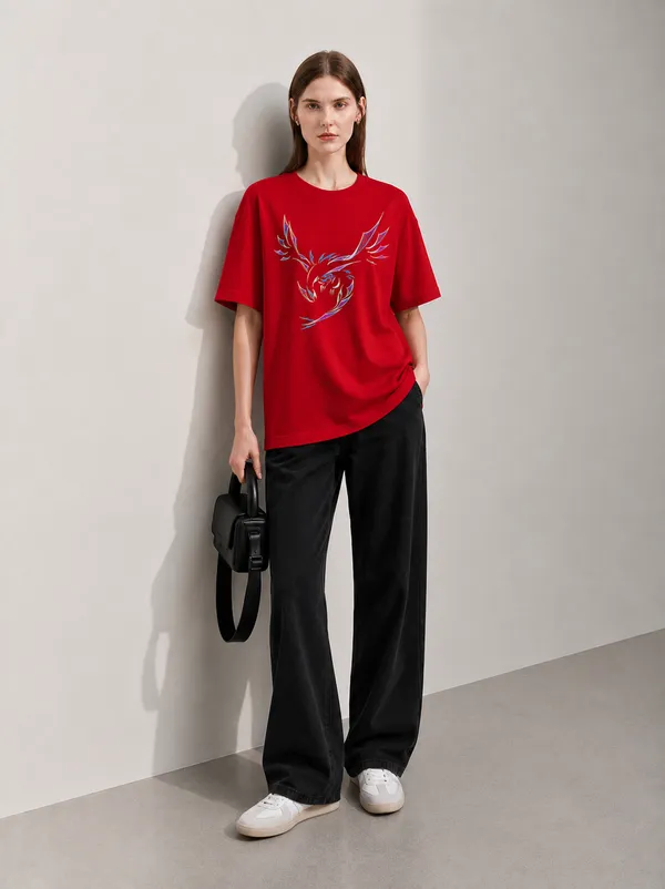 Wing_Line_Women_Tee_Red
