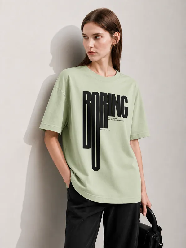 Boring_Women_Tee_Green