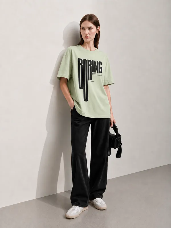 Boring_Women_Tee_Green