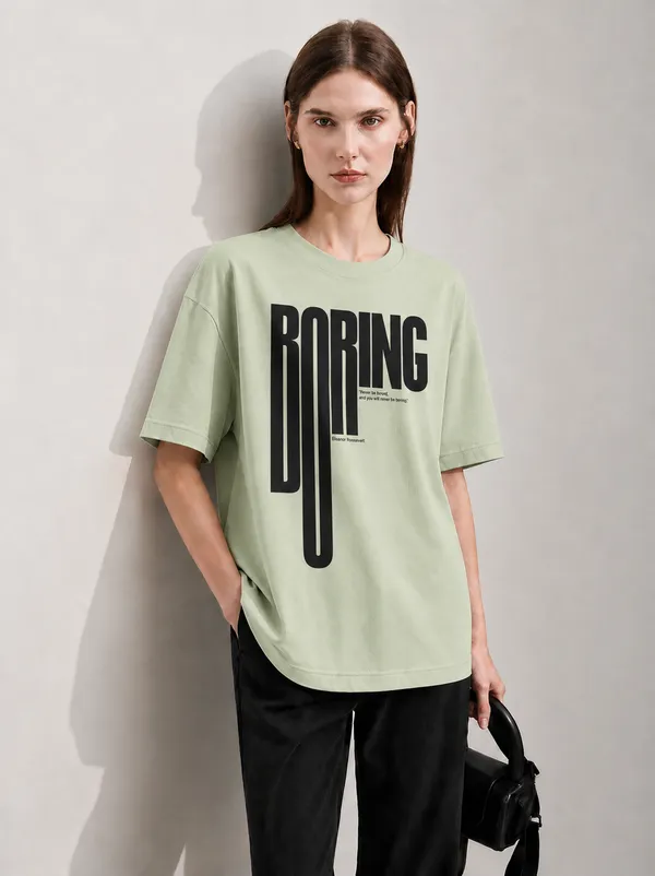 Boring_Women_Tee_Green
