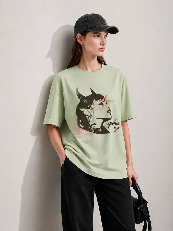 Face_Women_Tee_Green