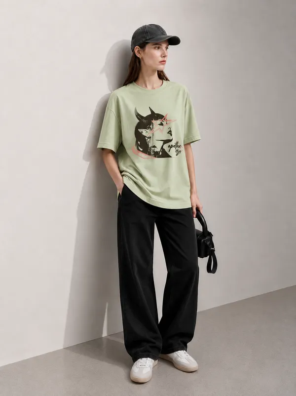 Face_Women_Tee_Green