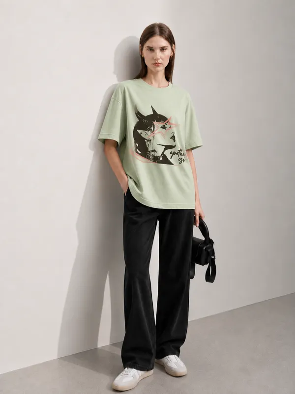 Face_Women_Tee_Green