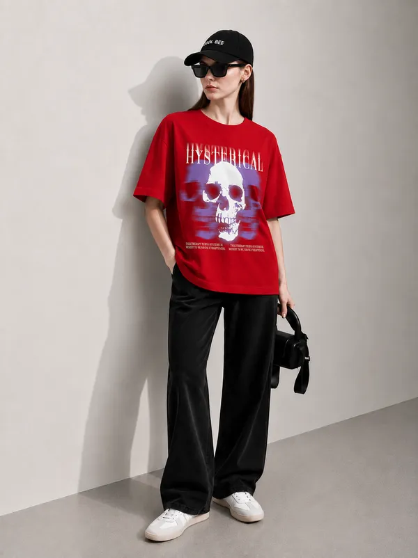 Ghost_Frequency_Women_Tee_Red