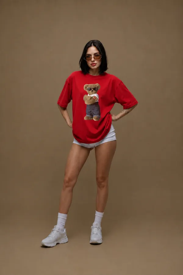 Teddy_Drip_Women_Tee_Red