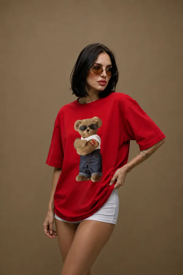 Teddy_Drip_Women_Tee_Red