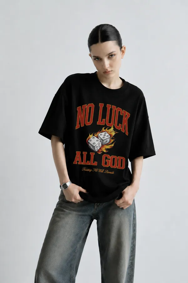No_Luck_Women_Tee_Black
