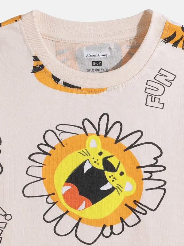 Kids_Boys_T_Shirt_Beige_Kbss25tr482