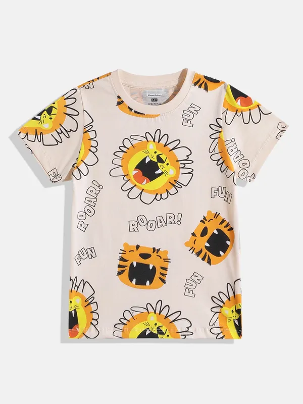 Kids_Boys_T_Shirt_Beige_Kbss25tr482
