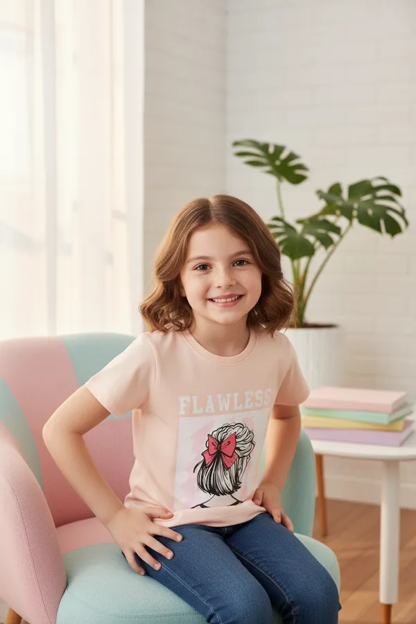 Kids_Girls_T-Shirt_Peach