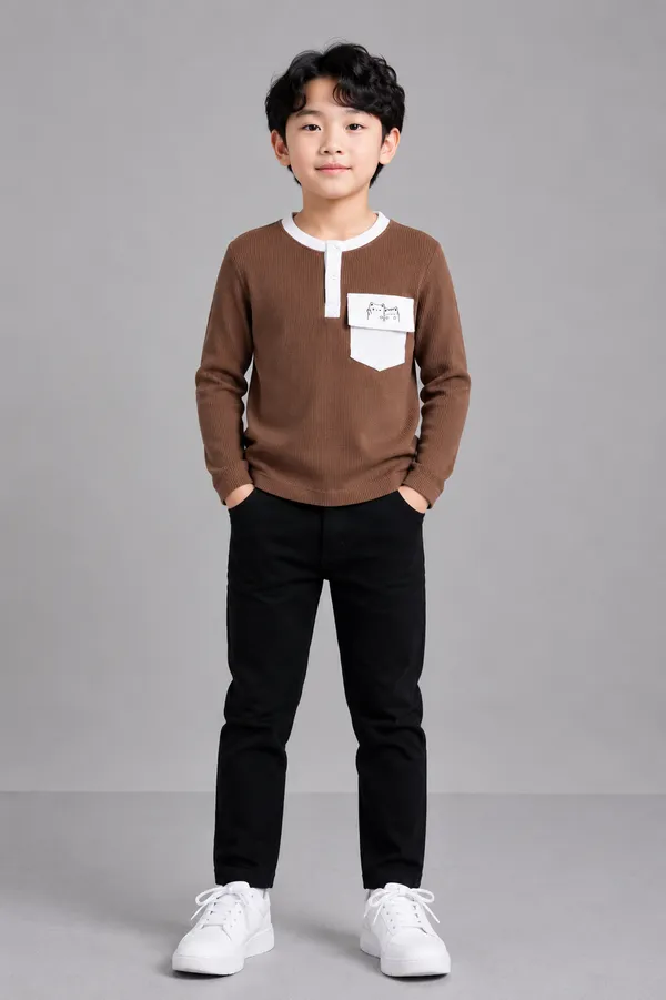 Kids_Boys_T_Shirt_Brown_Kbaw25tr21