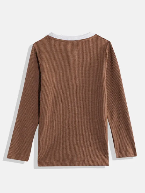 Kids_Boys_T_Shirt_Brown_Kbaw25tr21