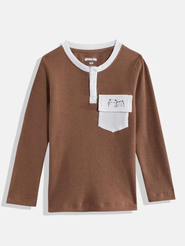 Kids_Boys_T_Shirt_Brown_Kbaw25tr21