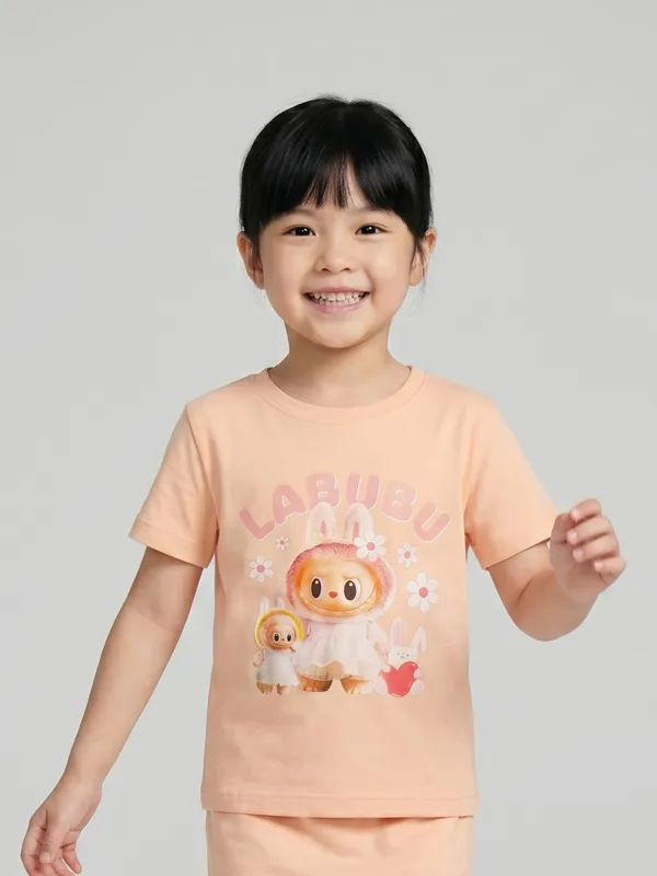 Kids_Girls_T_Shirt_Peach_Cskt211