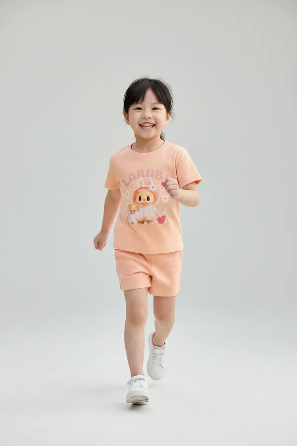 Kids_Girls_T_Shirt_Peach_Cskt211